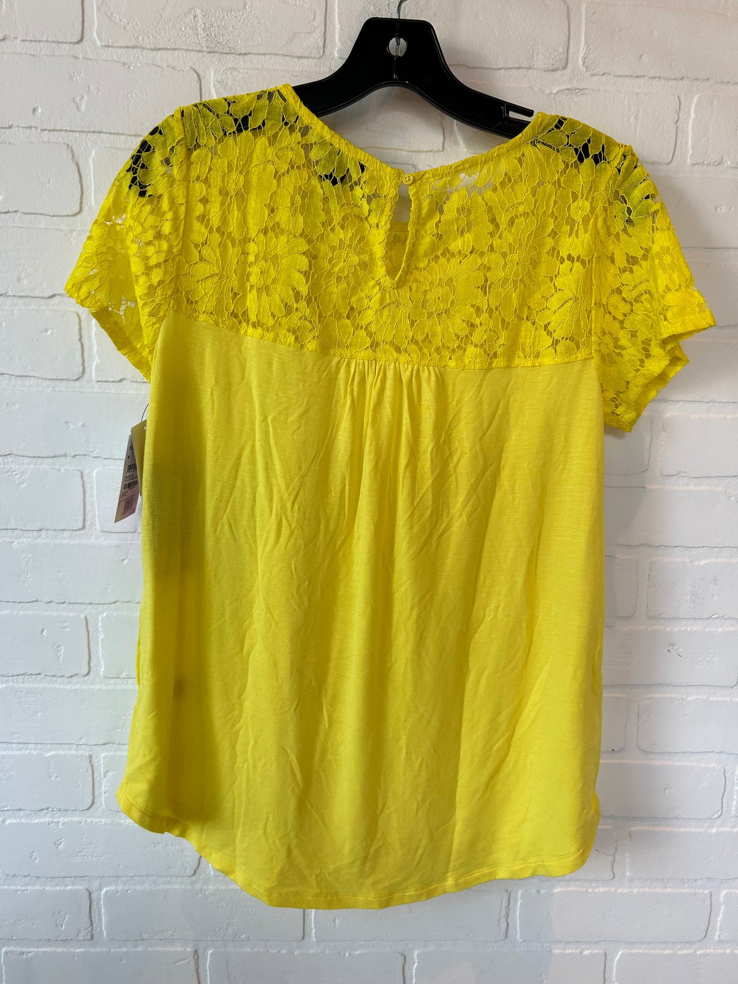 Yellow Top Short Sleeve Halogen, Size M