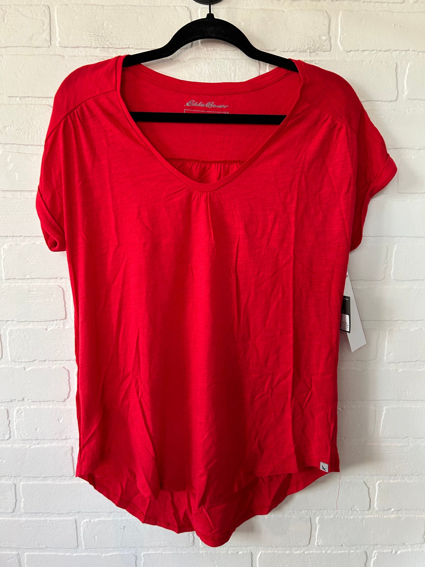 Red Top Short Sleeve Basic Eddie Bauer, Size M