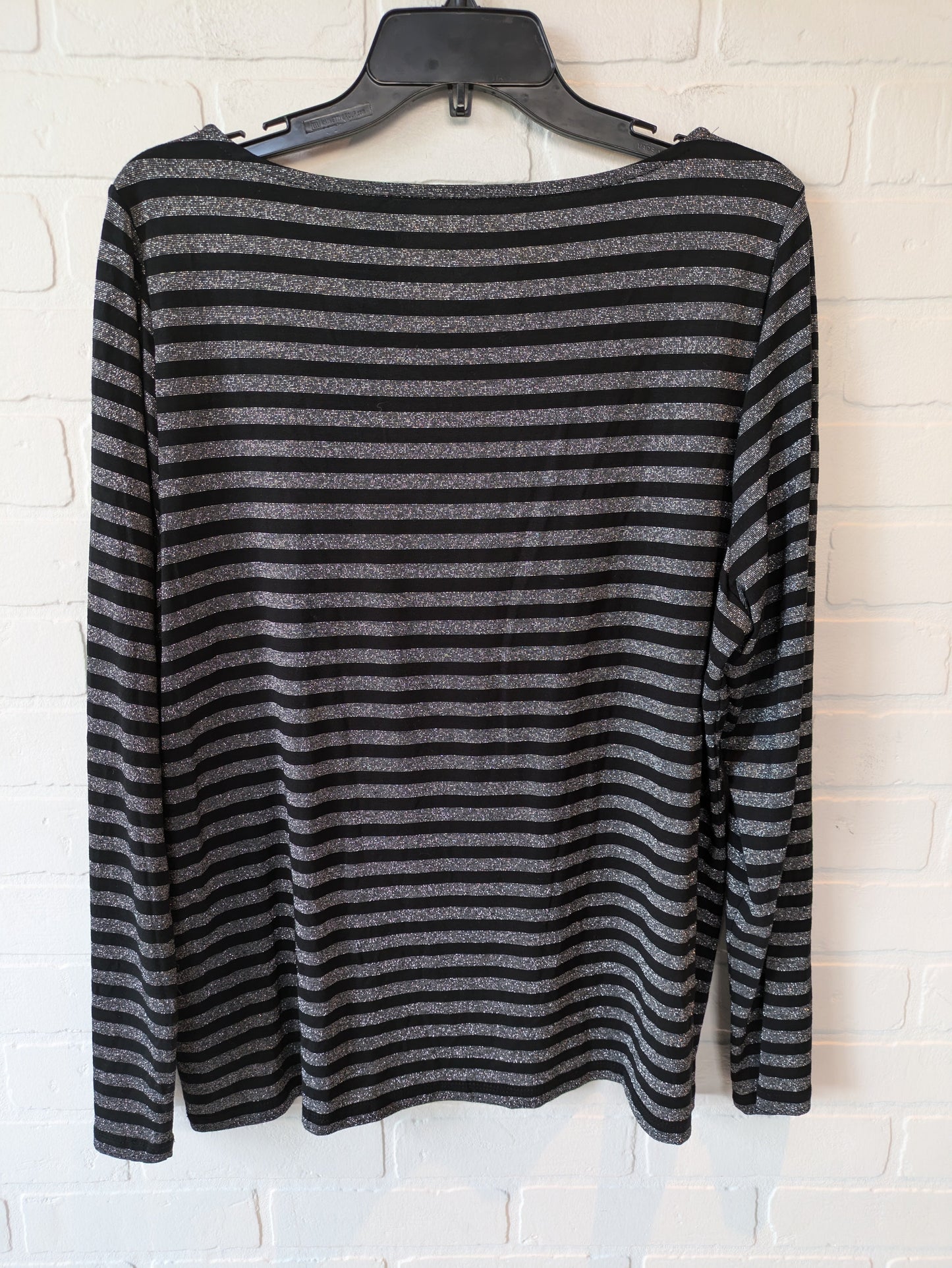 Top Long Sleeve By Talbots In Black & Silver, Size: Xl