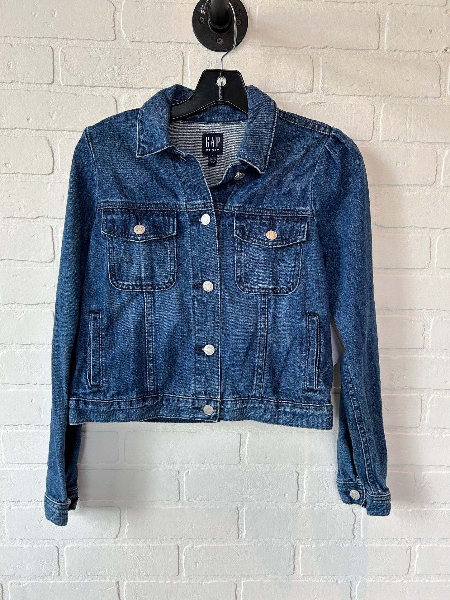 Jacket Denim By Gap In Blue Denim, Size: S