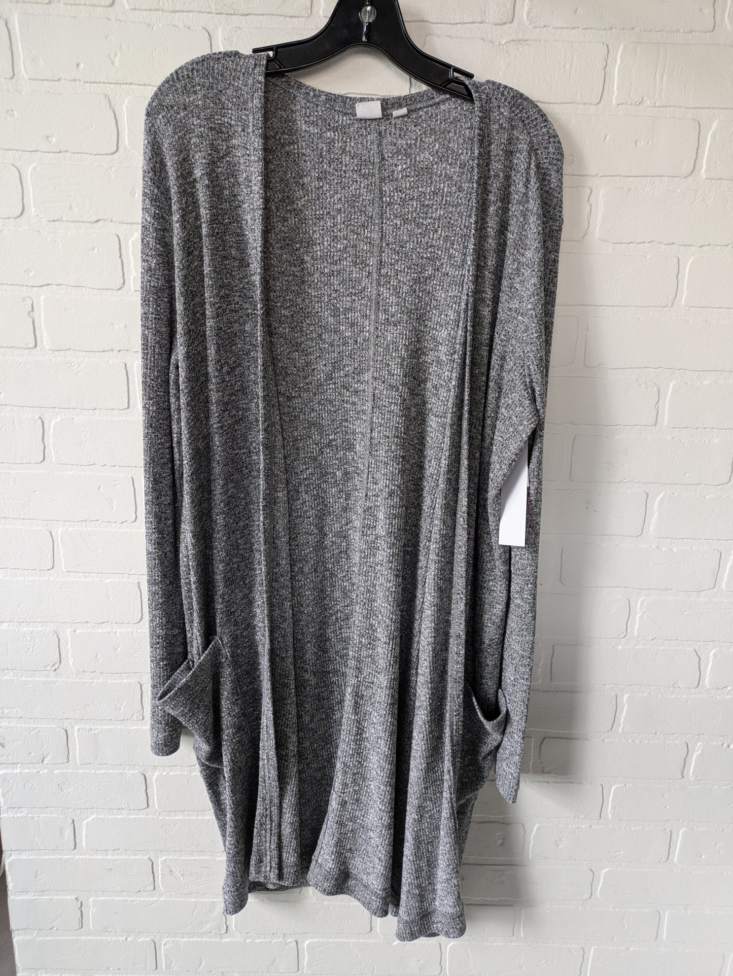 Sweater Cardigan By Gap In Grey, Size: L