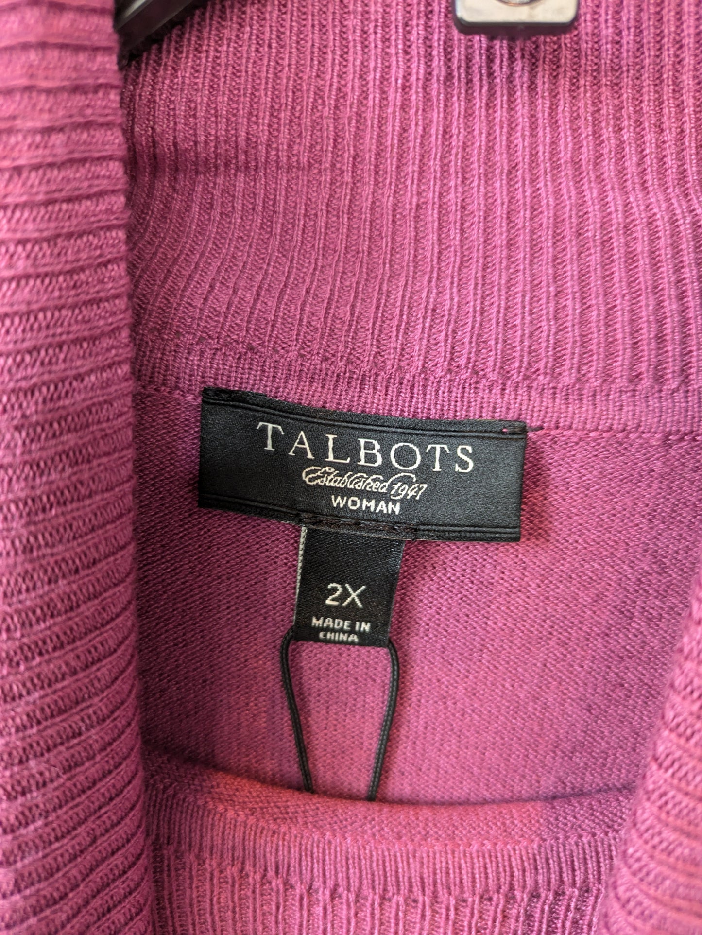 Sweater By Talbots In Purple, Size: 2x