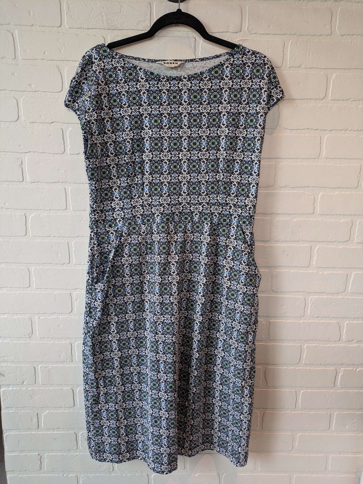 Dress Casual Midi By Boden In Blue & Green, Size: L