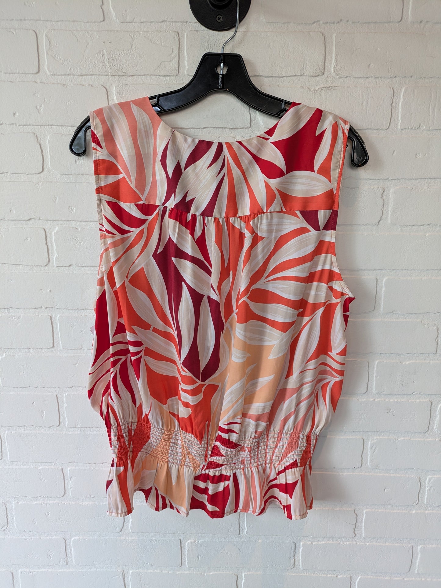 Top Sleeveless By Ann Taylor In Red & Tan, Size: L