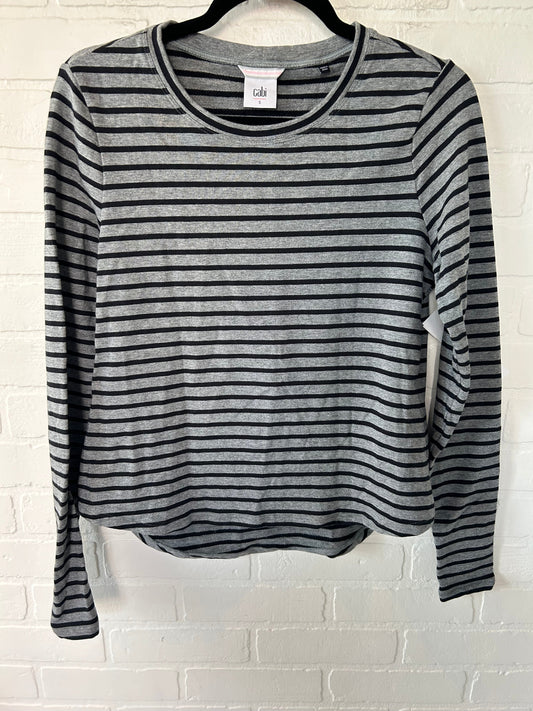 Top Long Sleeve By Cabi In Black & Grey, Size: S