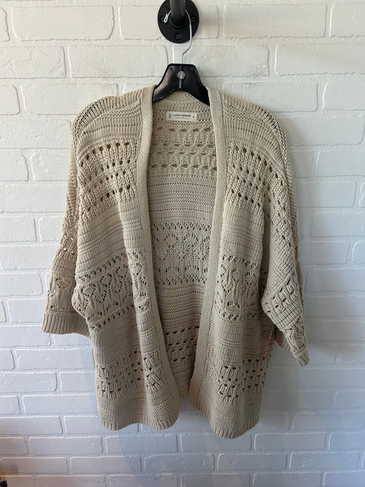 Sweater Cardigan By Lucky Brand In Tan, Size: Xs