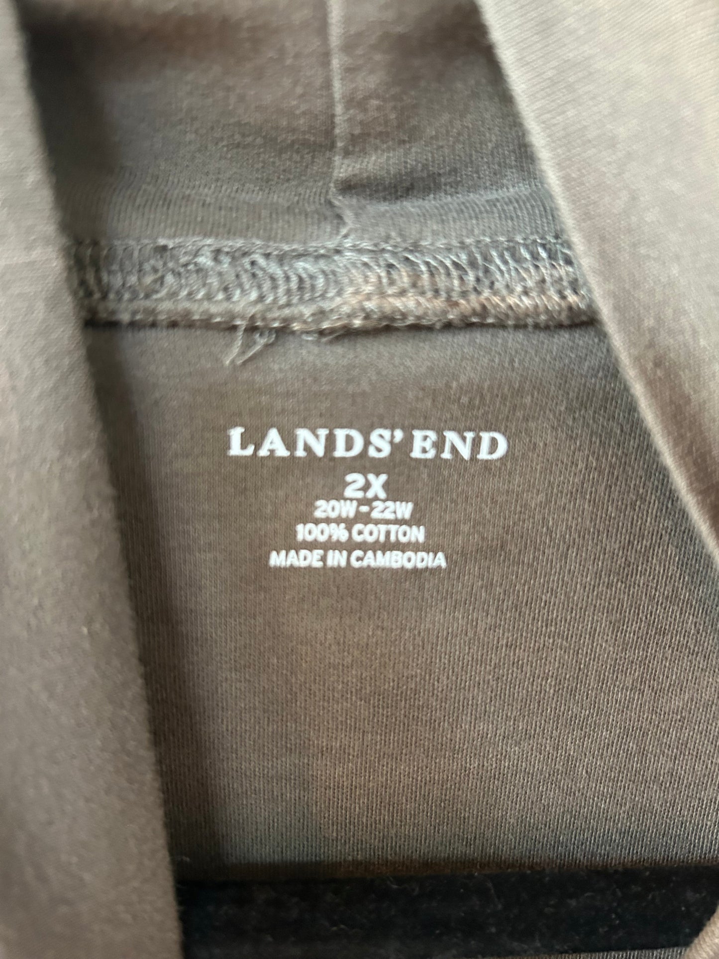 Top Long Sleeve By Lands End In Brown, Size: 2x