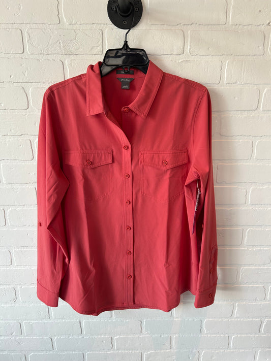 Top Long Sleeve By Eddie Bauer In Orange, Size: M