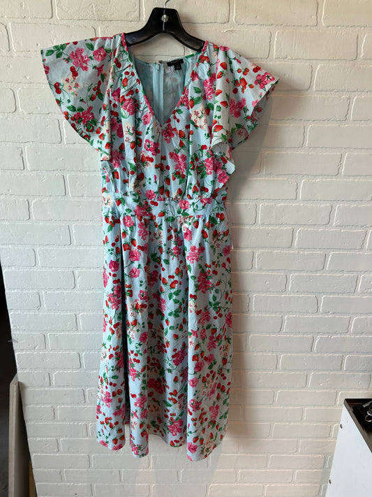 Dress Casual Midi By Ann Taylor In Blue & Pink, Size: Xs