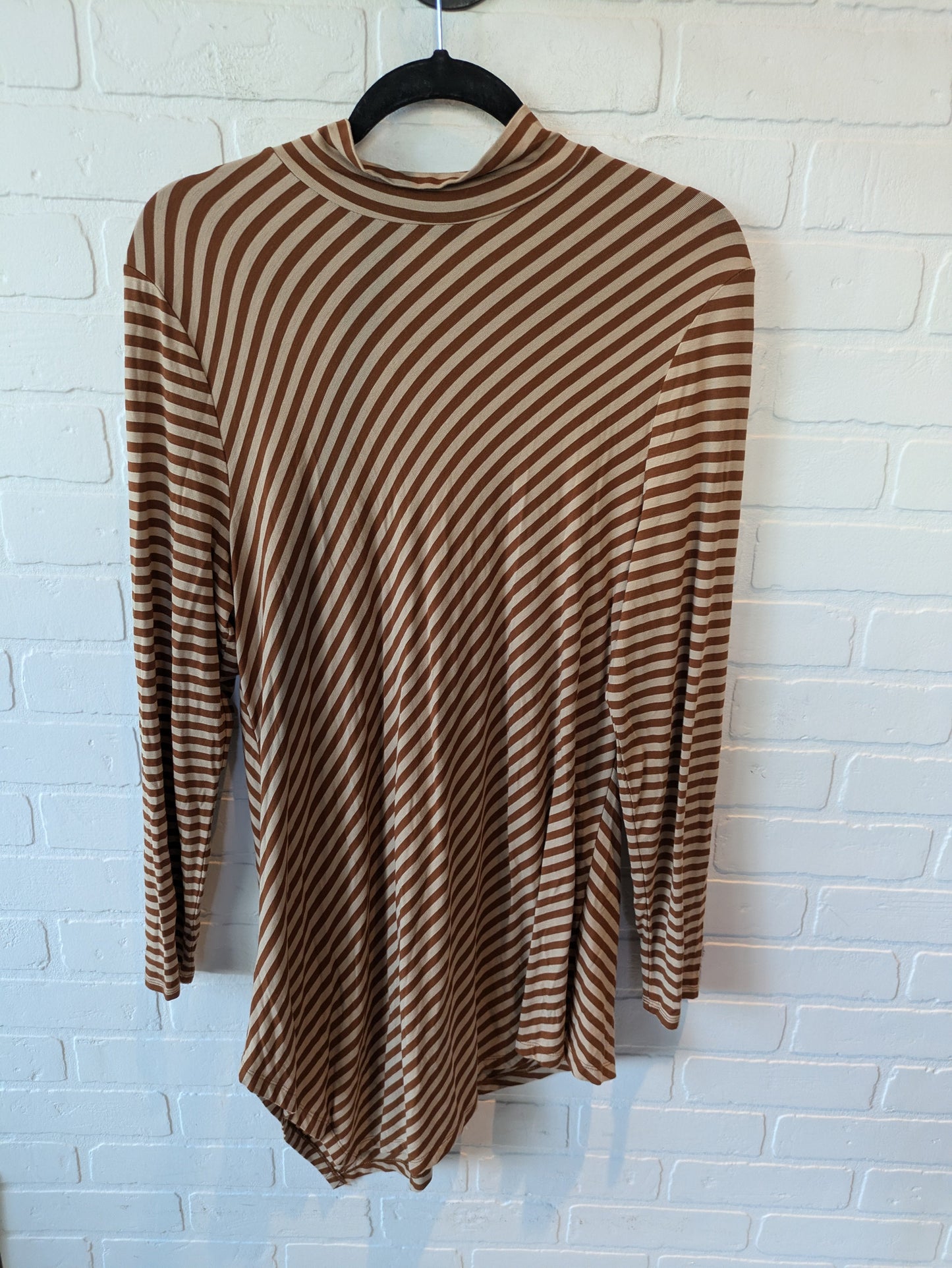 Top Long Sleeve By Chicos In Brown & Tan, Size: L