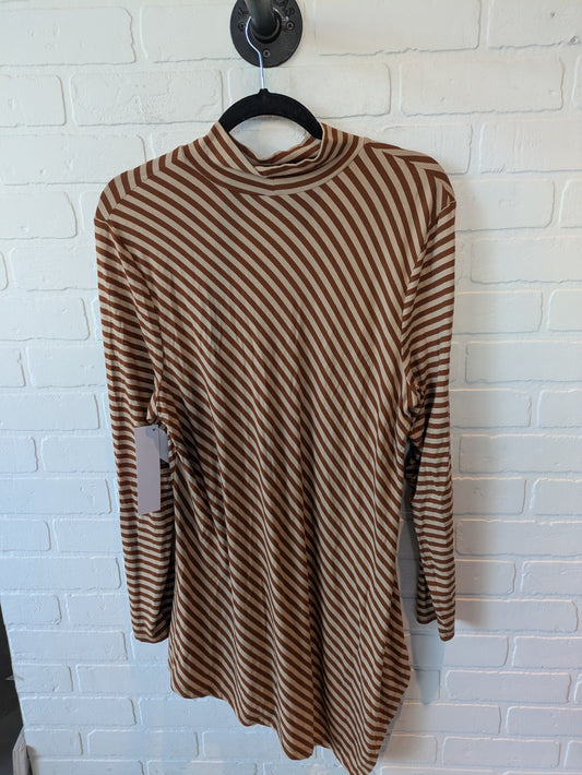 Top Long Sleeve By Chicos In Brown & Tan, Size: L