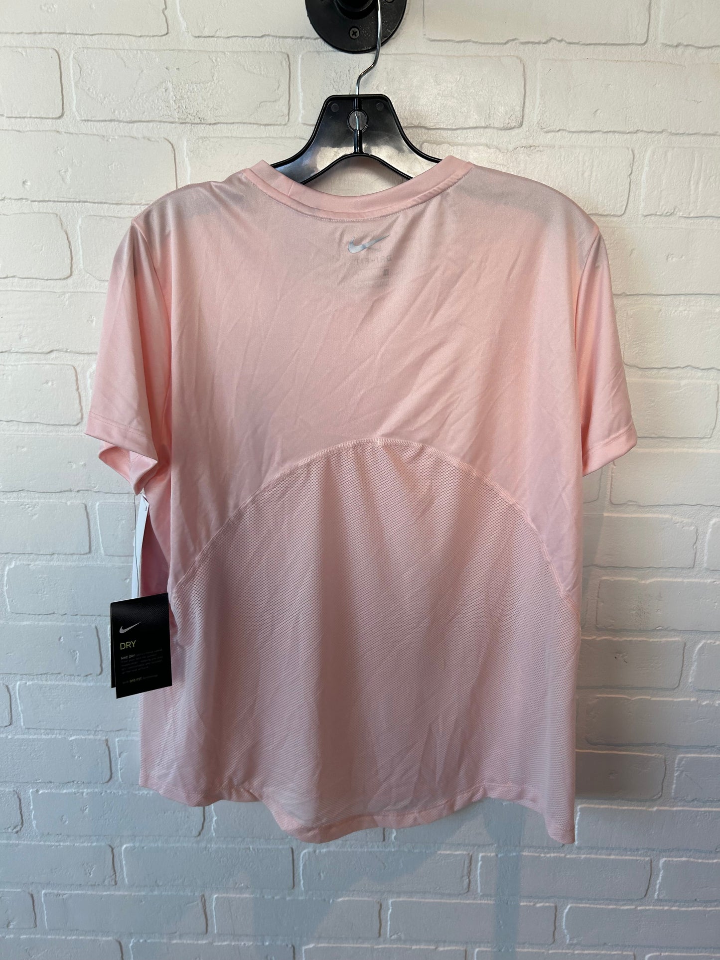 Athletic Top Short Sleeve By Nike In Pink, Size: L