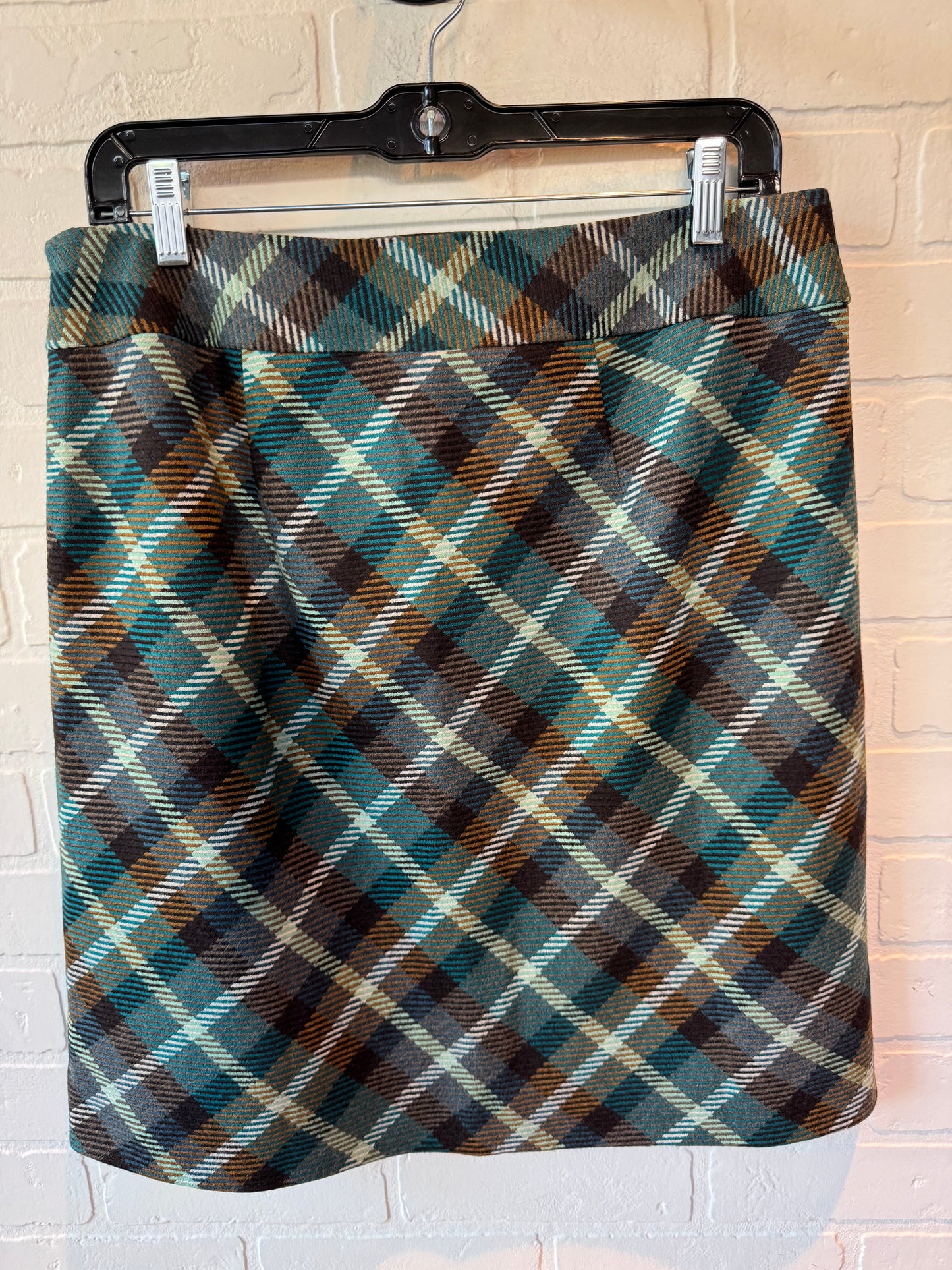 SKIRT MINI & SHORT TALBOTS in BROWN & GREEN, Size: 10PETITE