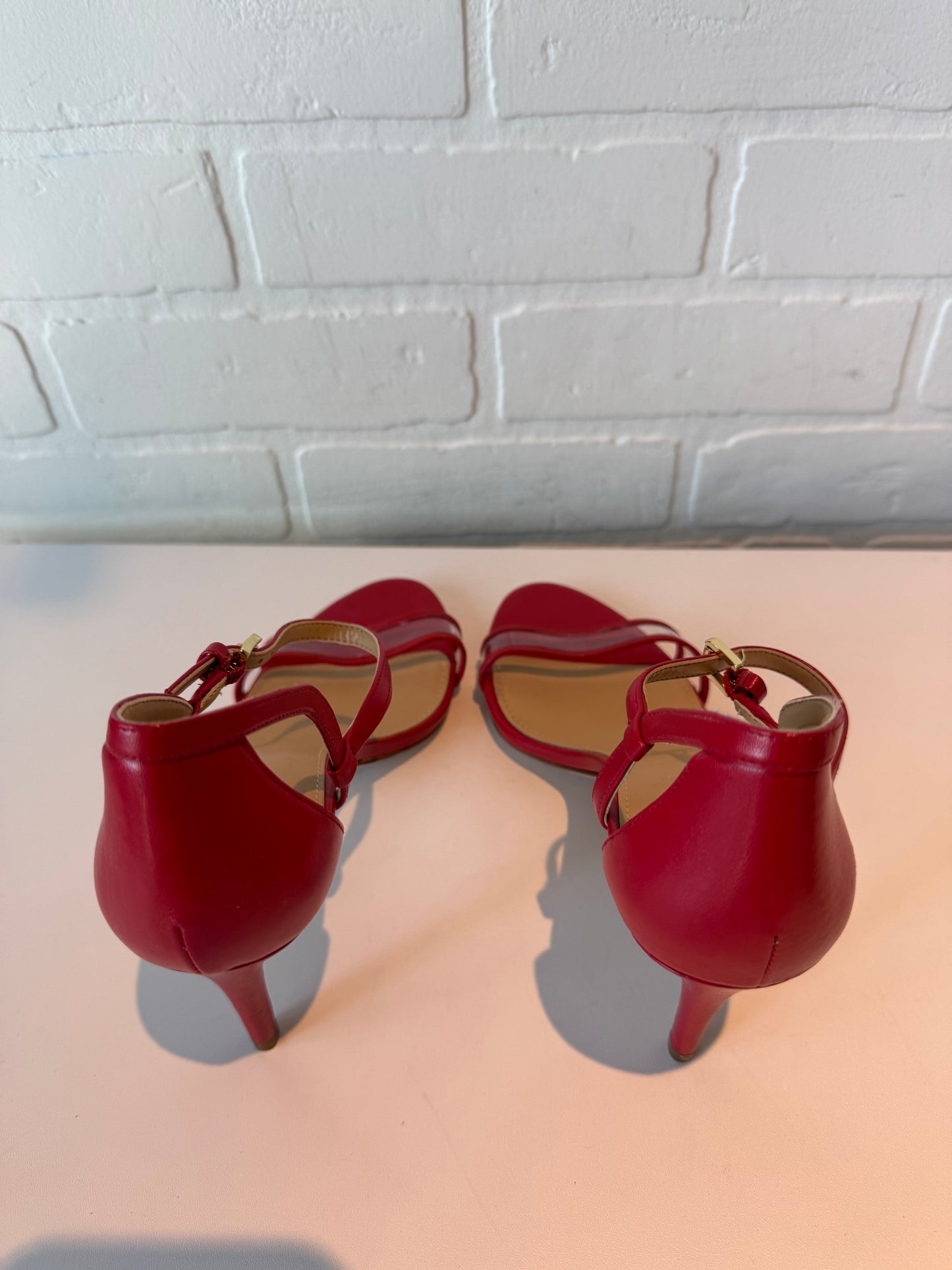 SANDALS HEELS BLOCK MICHAEL BY MICHAEL KORS in RED, Size: 7.5