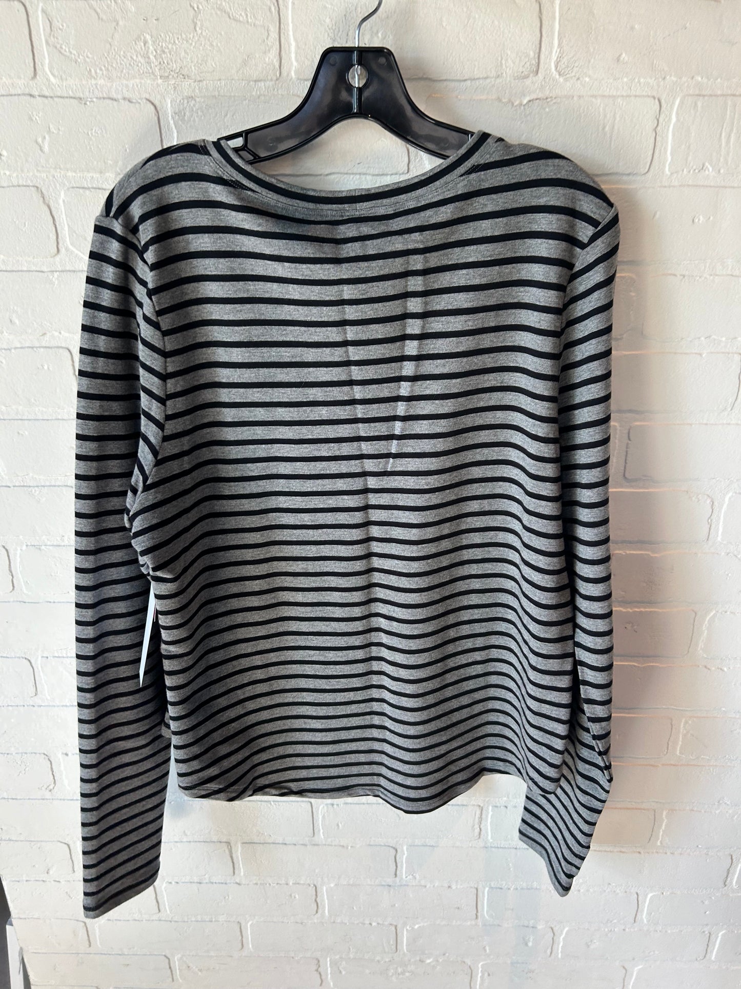 Top Long Sleeve By Cabi In Black & Grey, Size: L