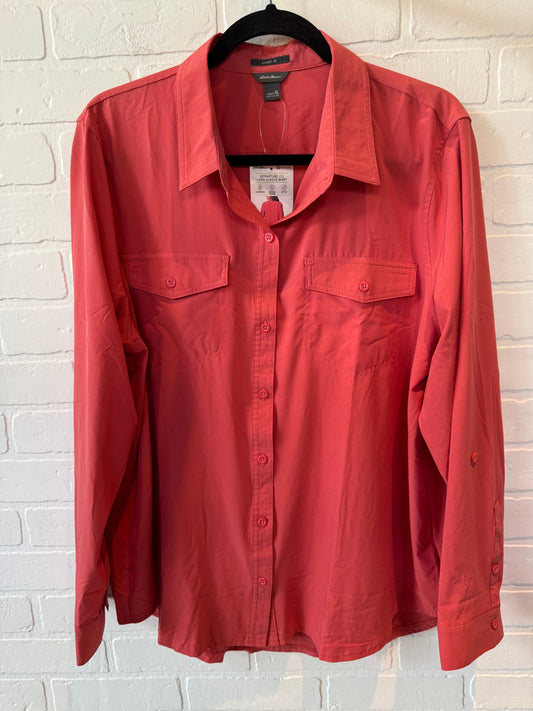 Top Long Sleeve By Eddie Bauer In Red, Size: Xl