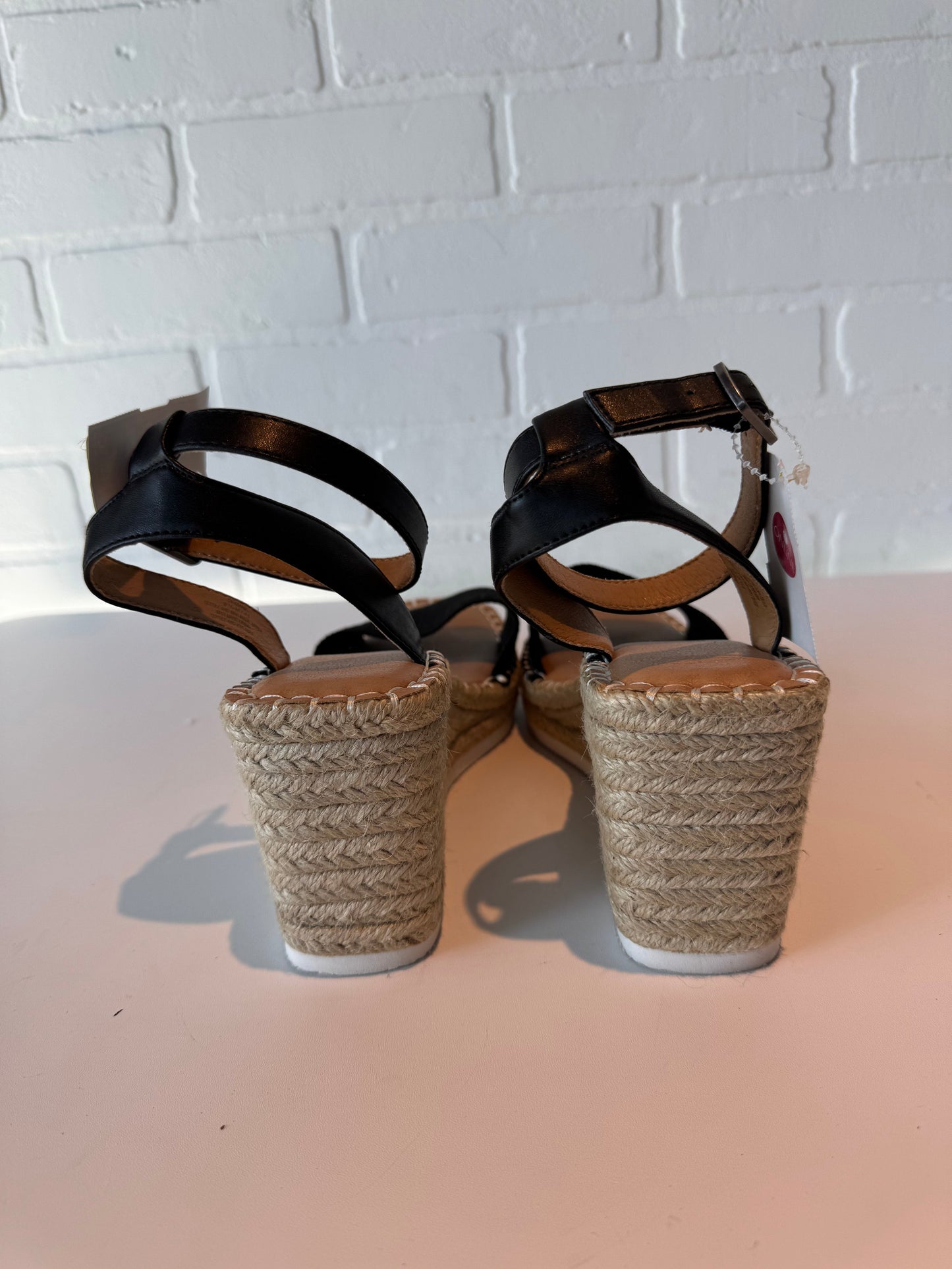 Sandals Heels Wedge By Crown Vintage In Black & Tan, Size: 9.5