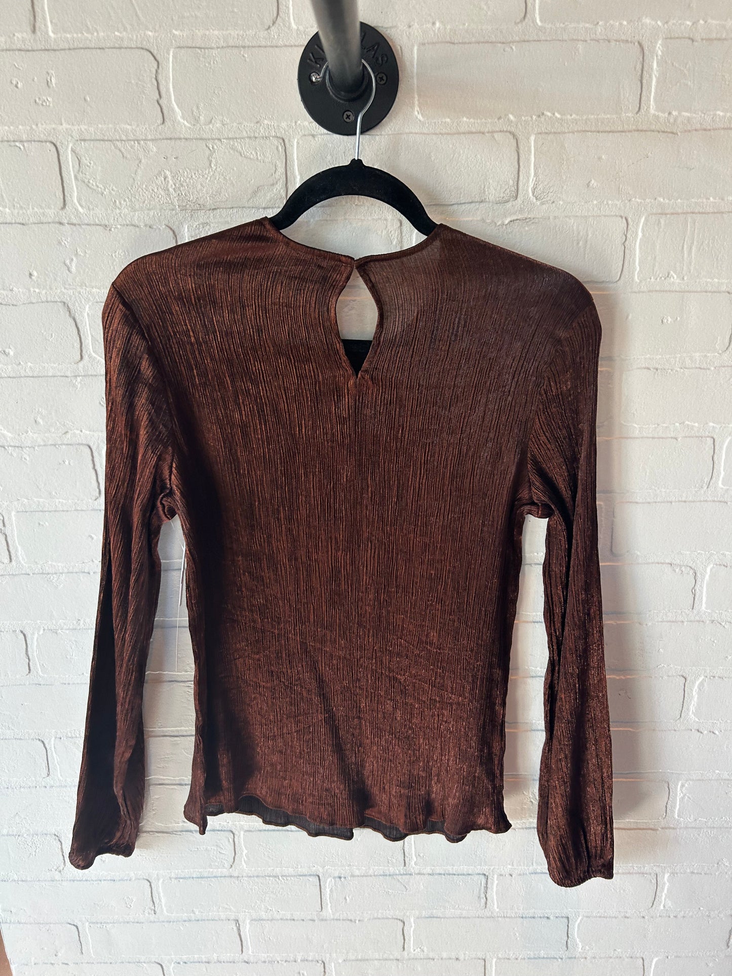 Top Long Sleeve By Express In Brown, Size: L