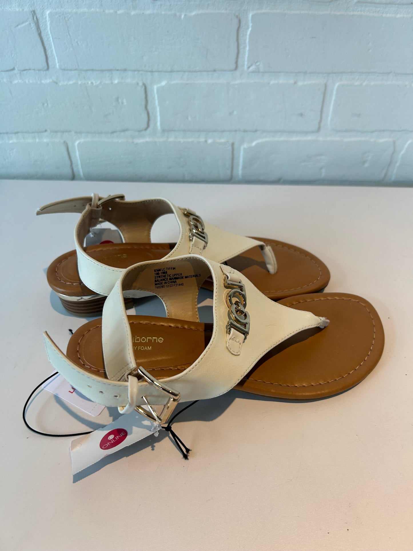 Sandals Heels Kitten By Liz Claiborne In White, Size: 6.5