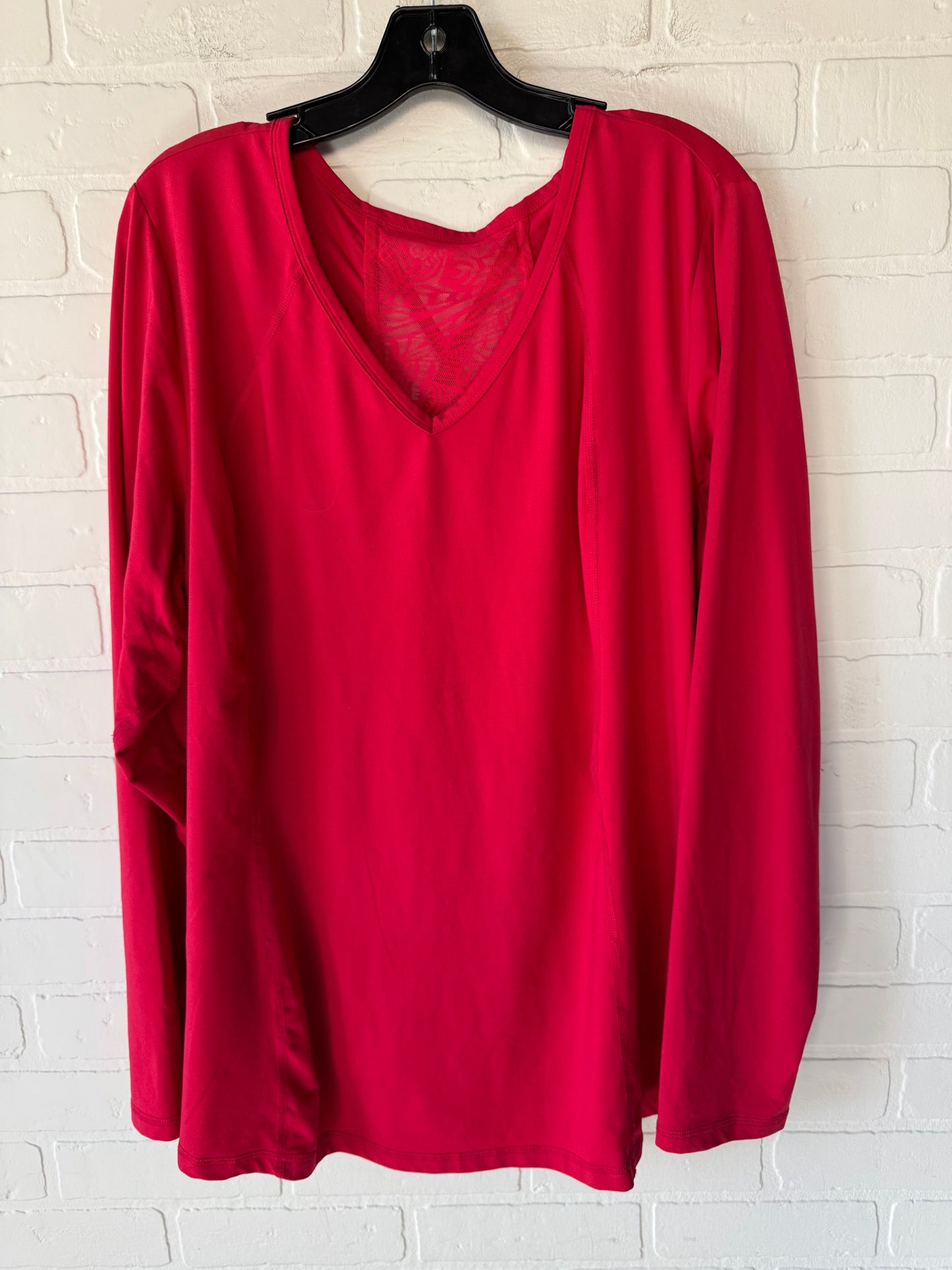 Athletic Top Long Sleeve Crewneck By Livi Active In Red, Size: 3x