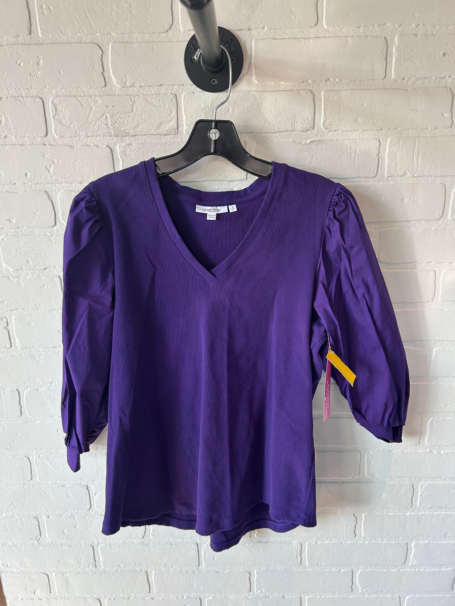 Top Long Sleeve By Chicos In Purple, Size: L