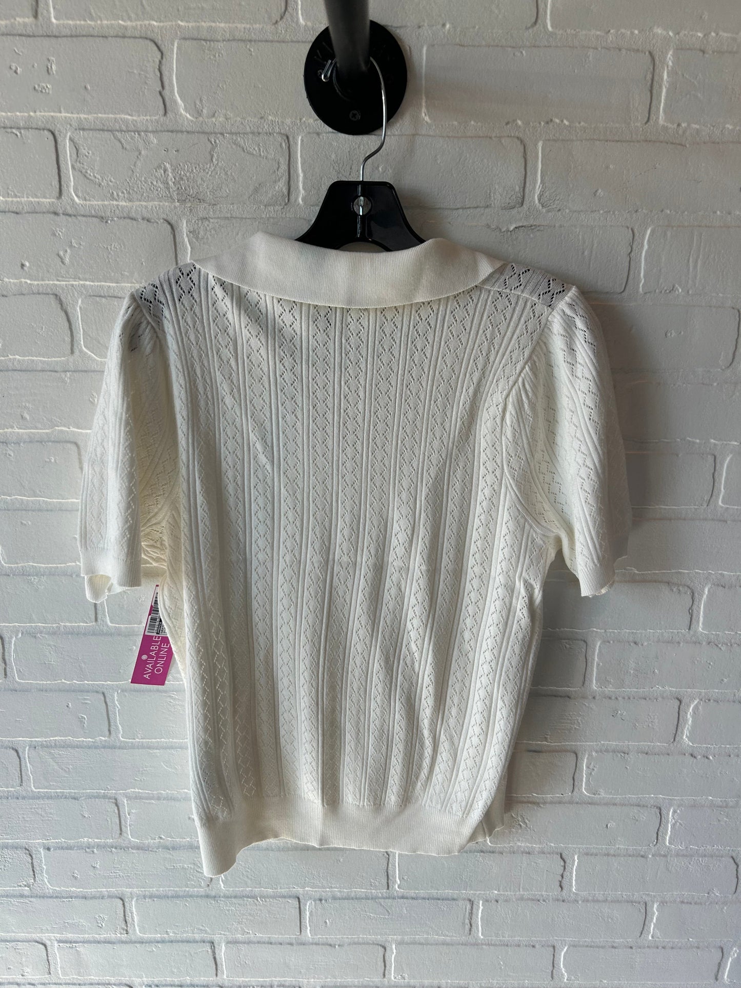 Sweater Short Sleeve By Premise In White, Size: Xl