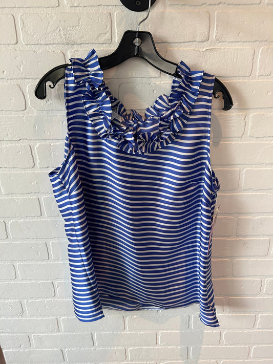 Top Sleeveless By Talbots In Blue & White, Size: Xl