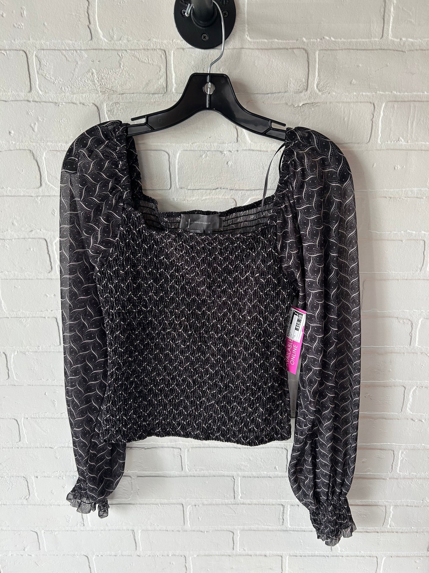 Top Long Sleeve By Anthropologie In Black, Size: S