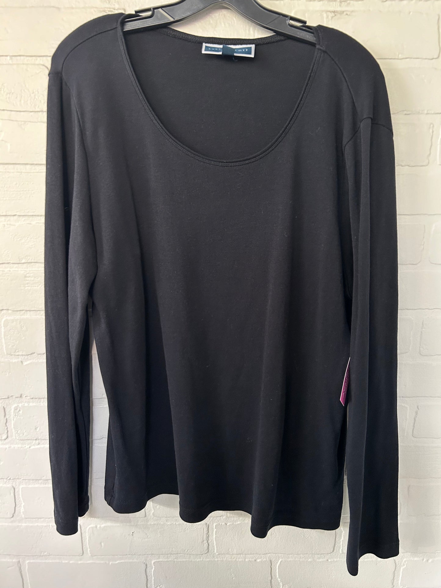 Top Long Sleeve Basic By Karen Scott In Black, Size: Xl