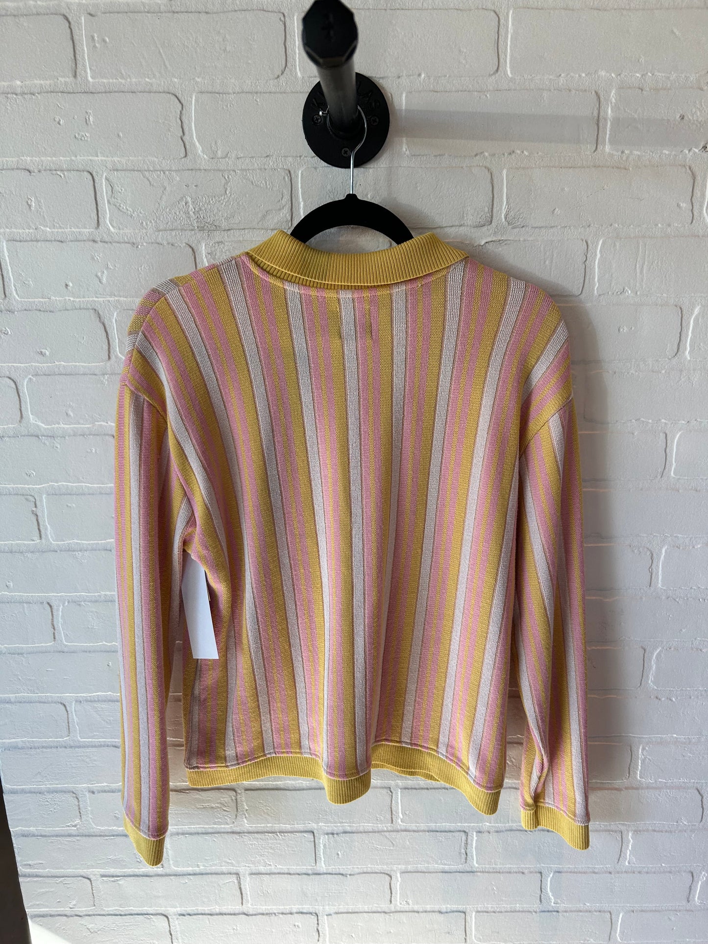 Sweater Cardigan By Zara In Pink & Yellow, Size: S