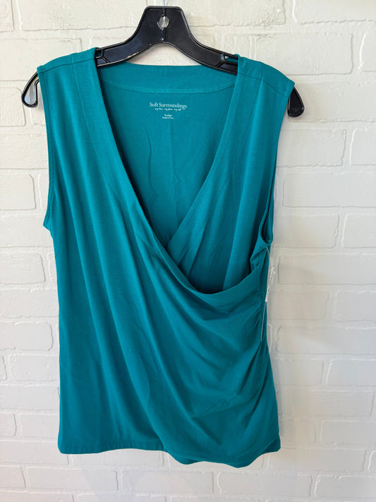 Top Sleeveless By Soft Surroundings In Teal, Size: Xl