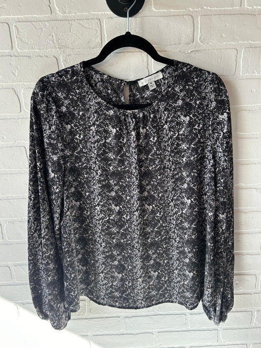 Top Long Sleeve By Allison Joy In Black & Grey, Size: M