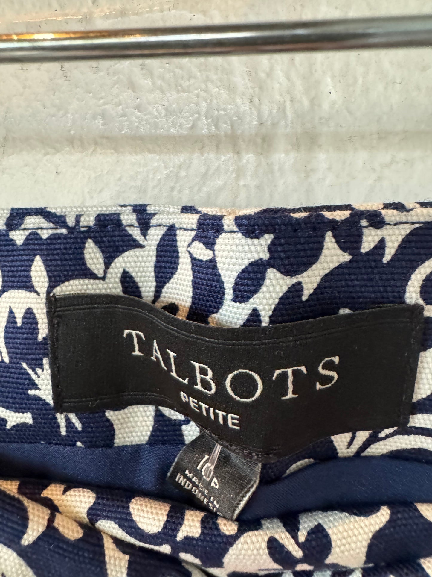 Skirt Mini & Short By Talbots In Blue & Cream, Size: 10p