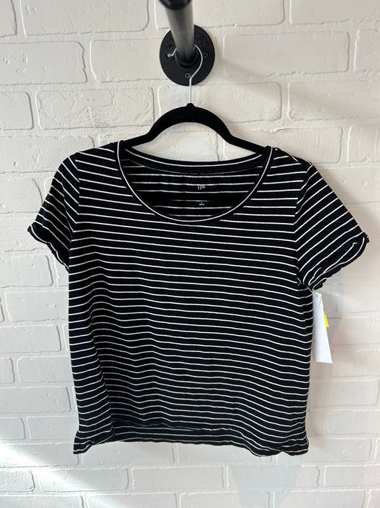 Top Short Sleeve Basic By J. Jill In Black & White, Size: Sp