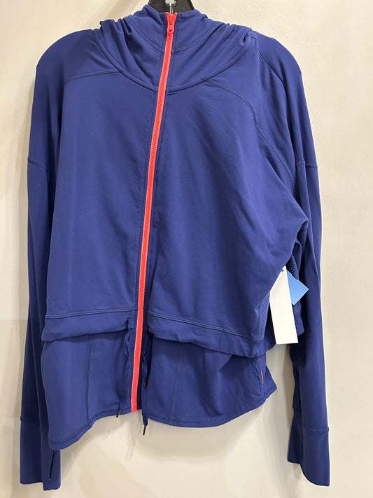 Athletic Jacket By Lucy In Blue, Size: Xl