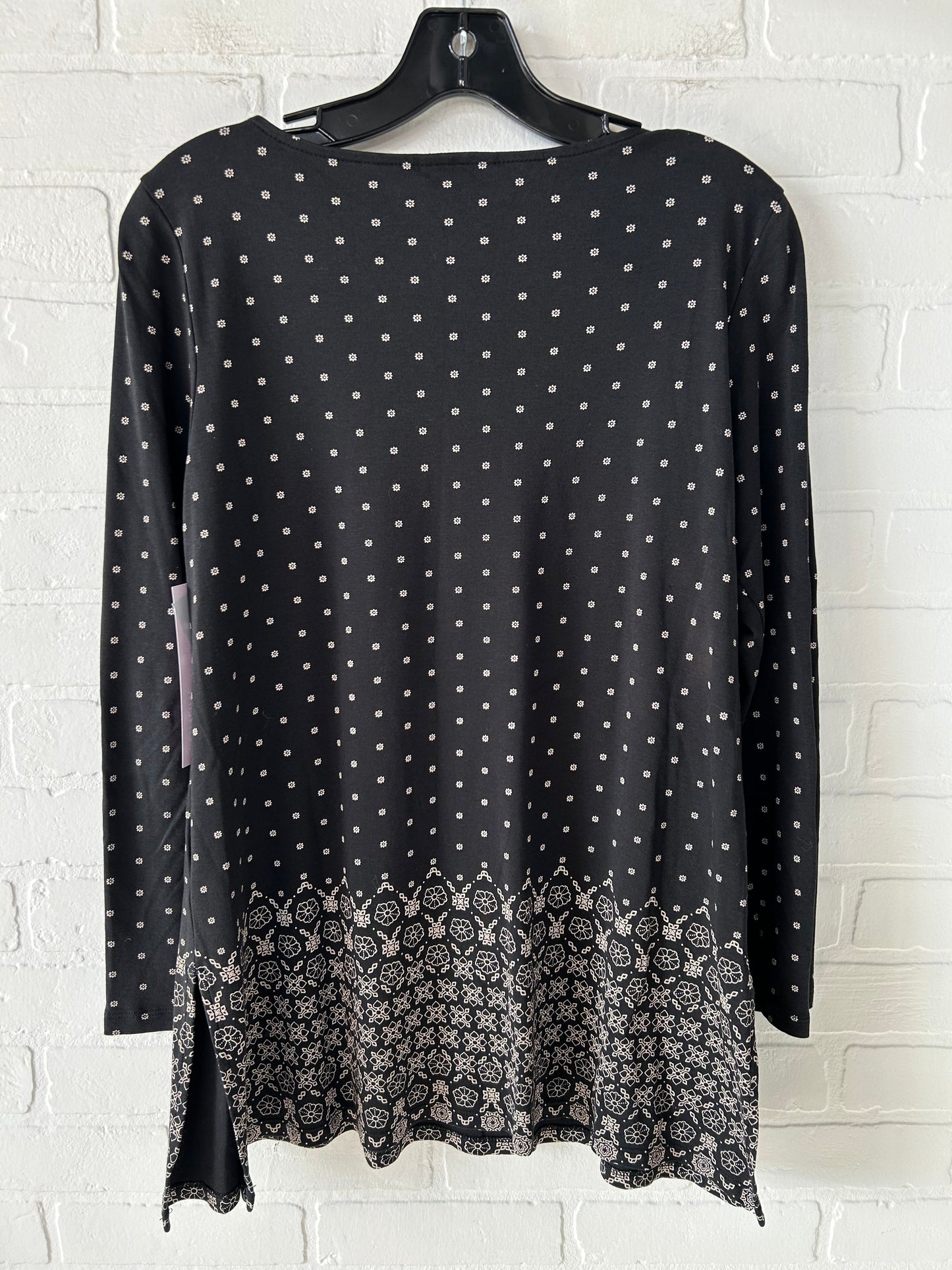 Top Long Sleeve By J. Jill In Black & Tan, Size: M