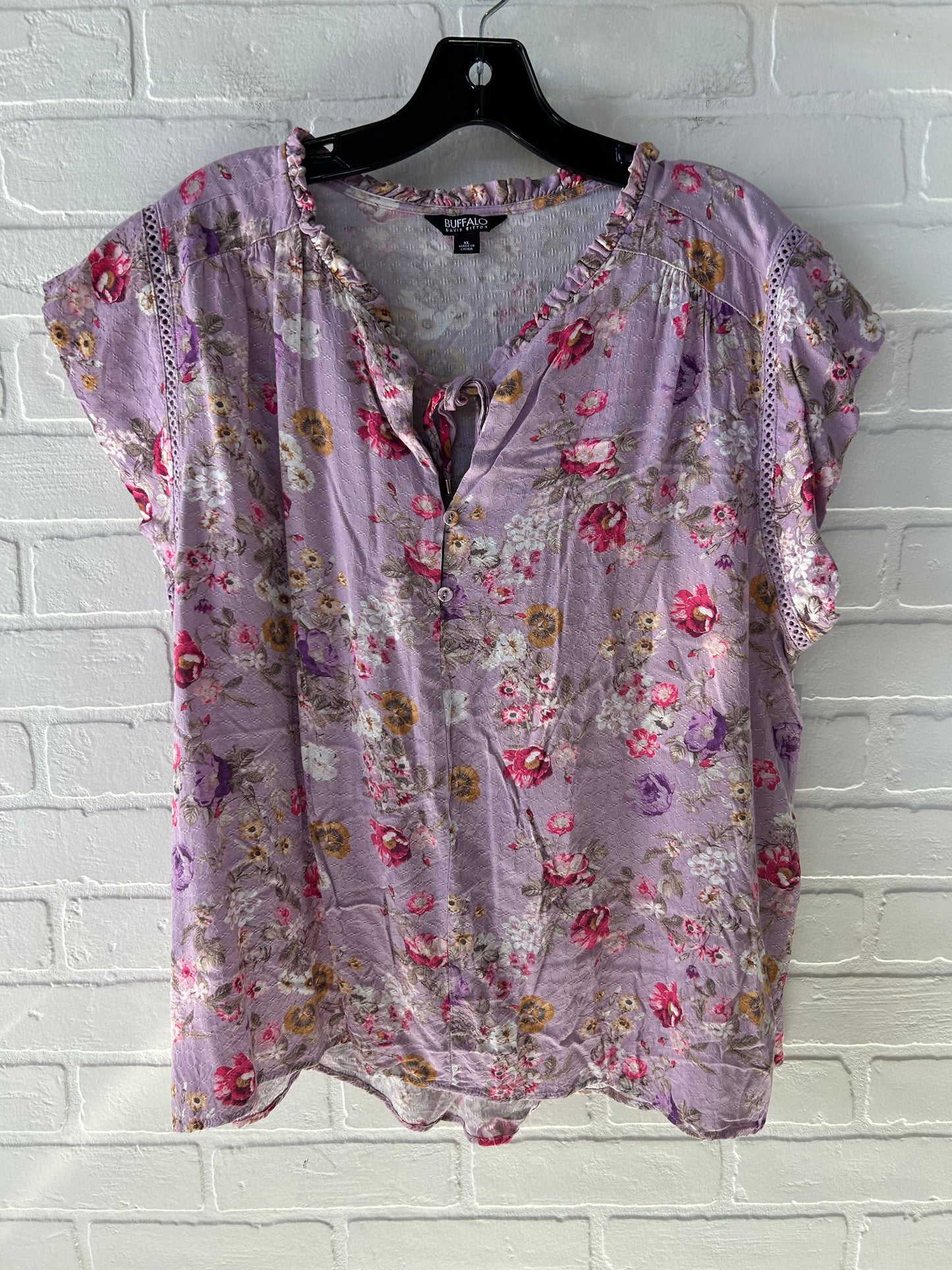 Top Short Sleeve By Buffalo David Bitton In Purple, Size: Xl