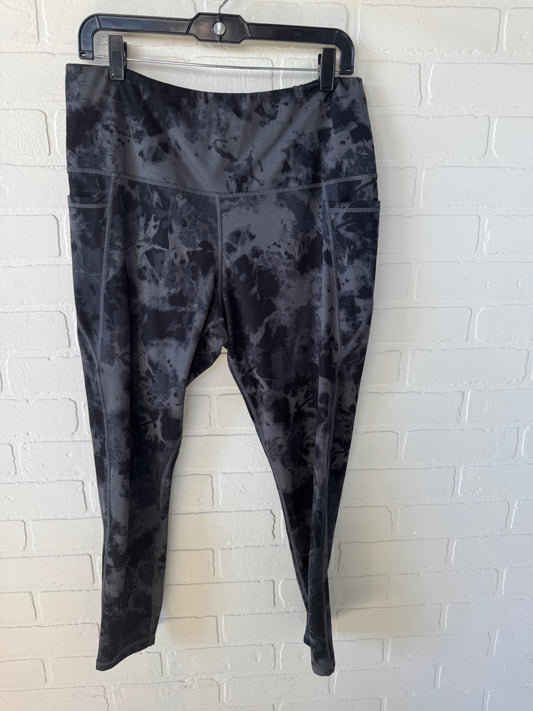 Athletic Leggings By Danskin In Black & Grey, Size: 16