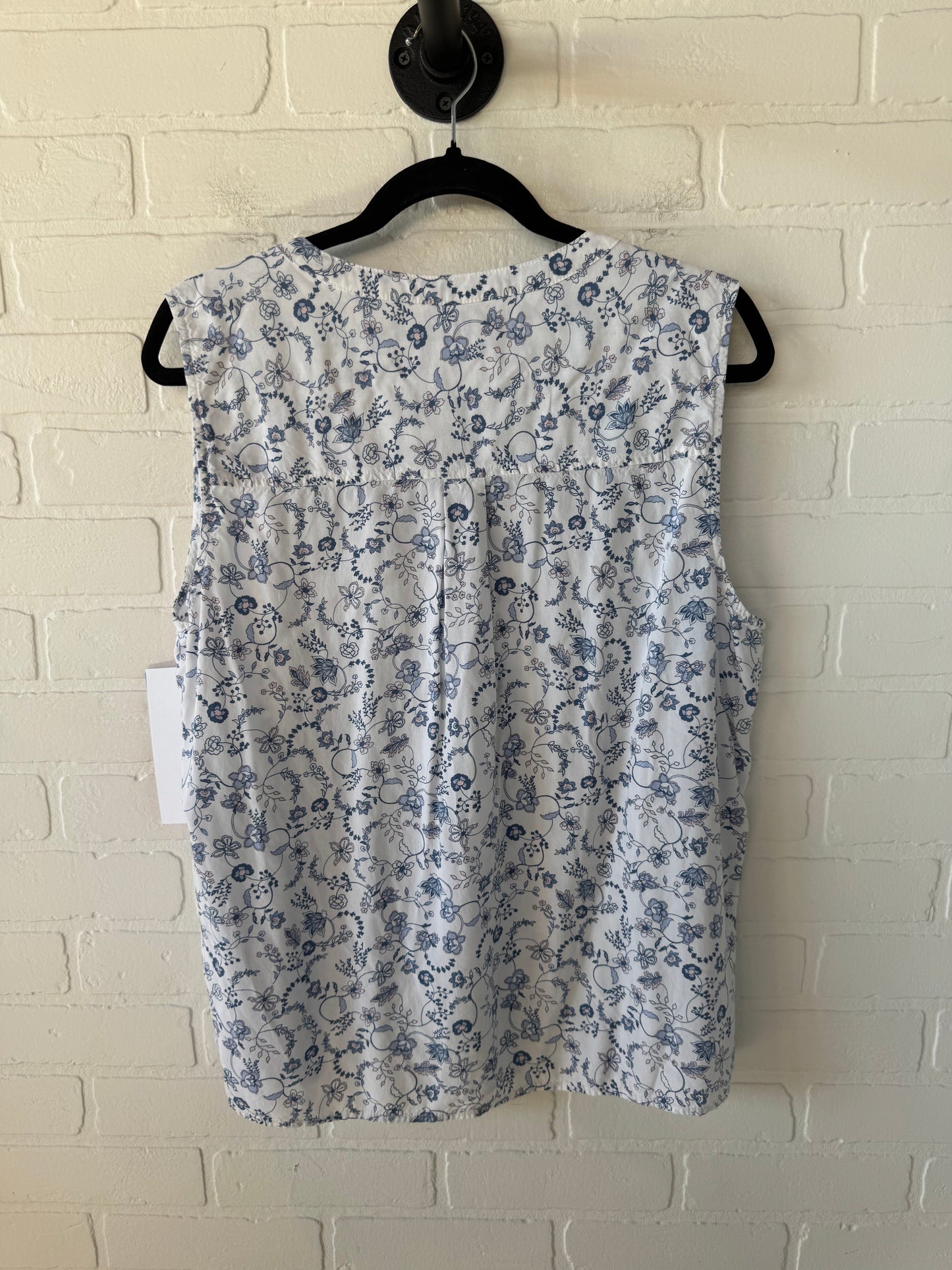 Top Sleeveless By Gap In Blue & White, Size: Xl