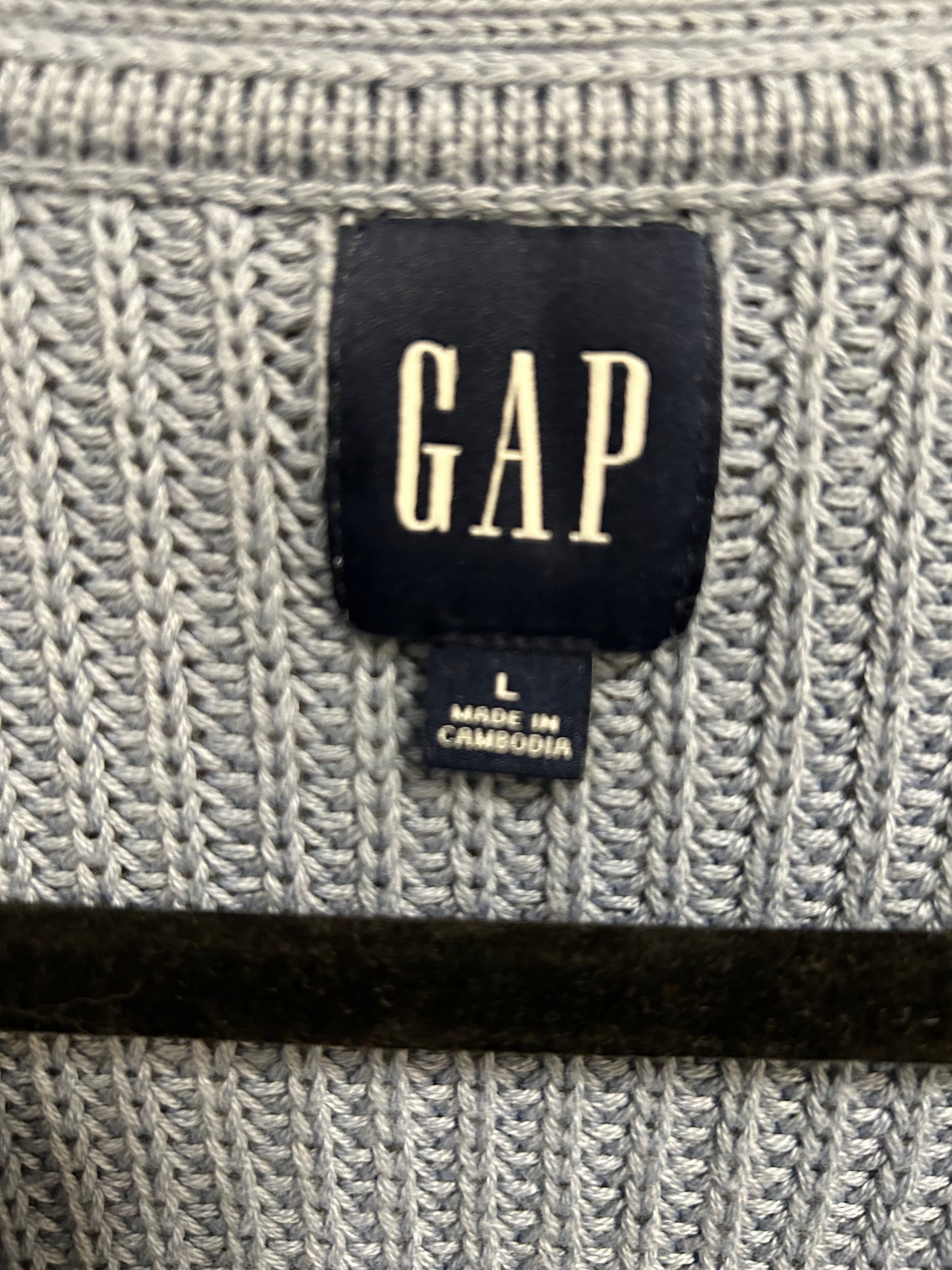 Sweater Cardigan By Gap In Blue, Size: L