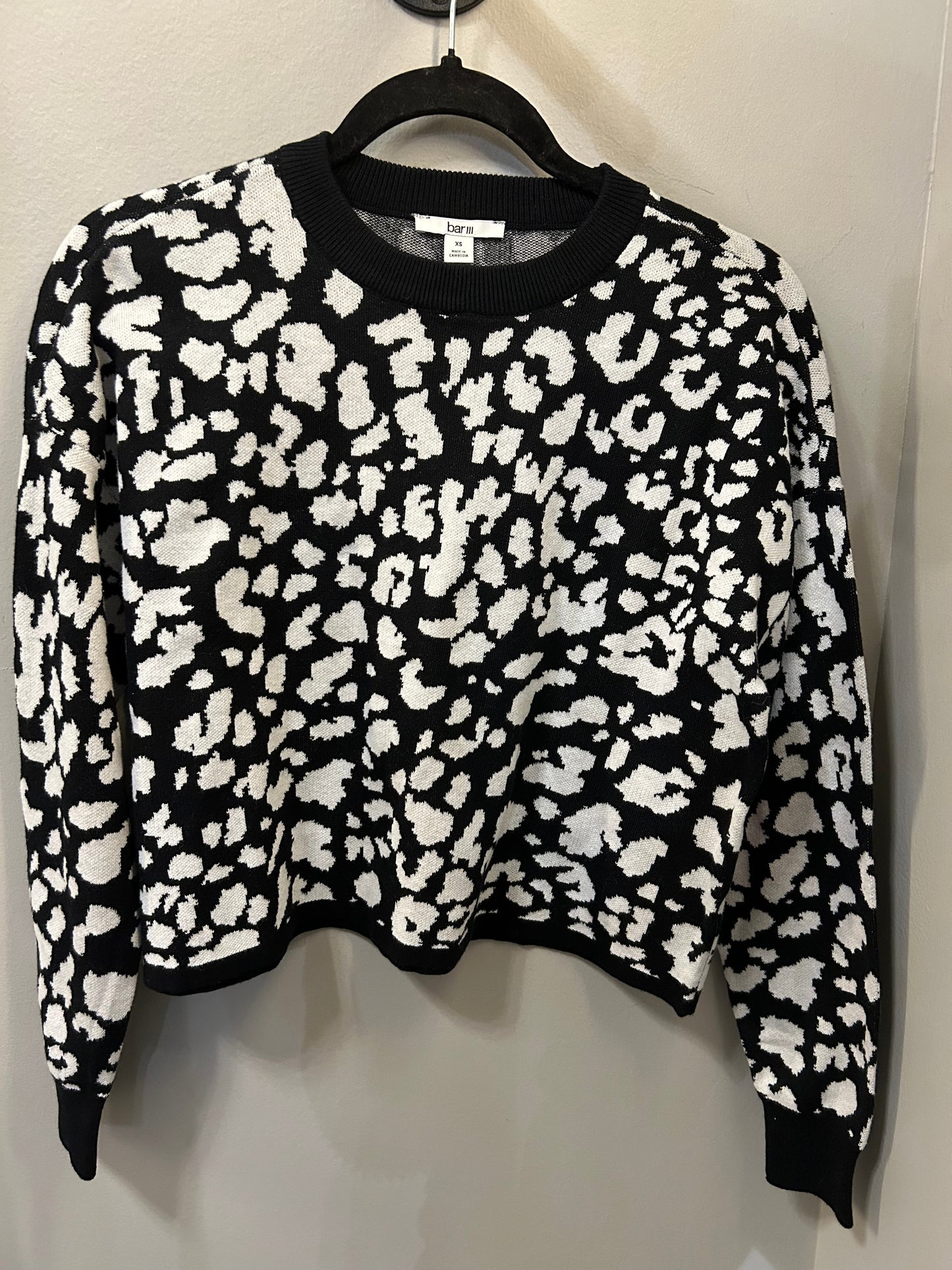 Sweater By Bar Iii In Black & White, Size: Xs