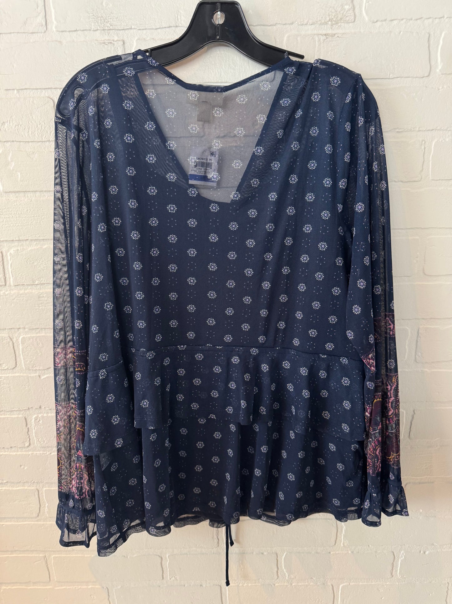 Top Long Sleeve By Style And Company In Blue, Size: Xl