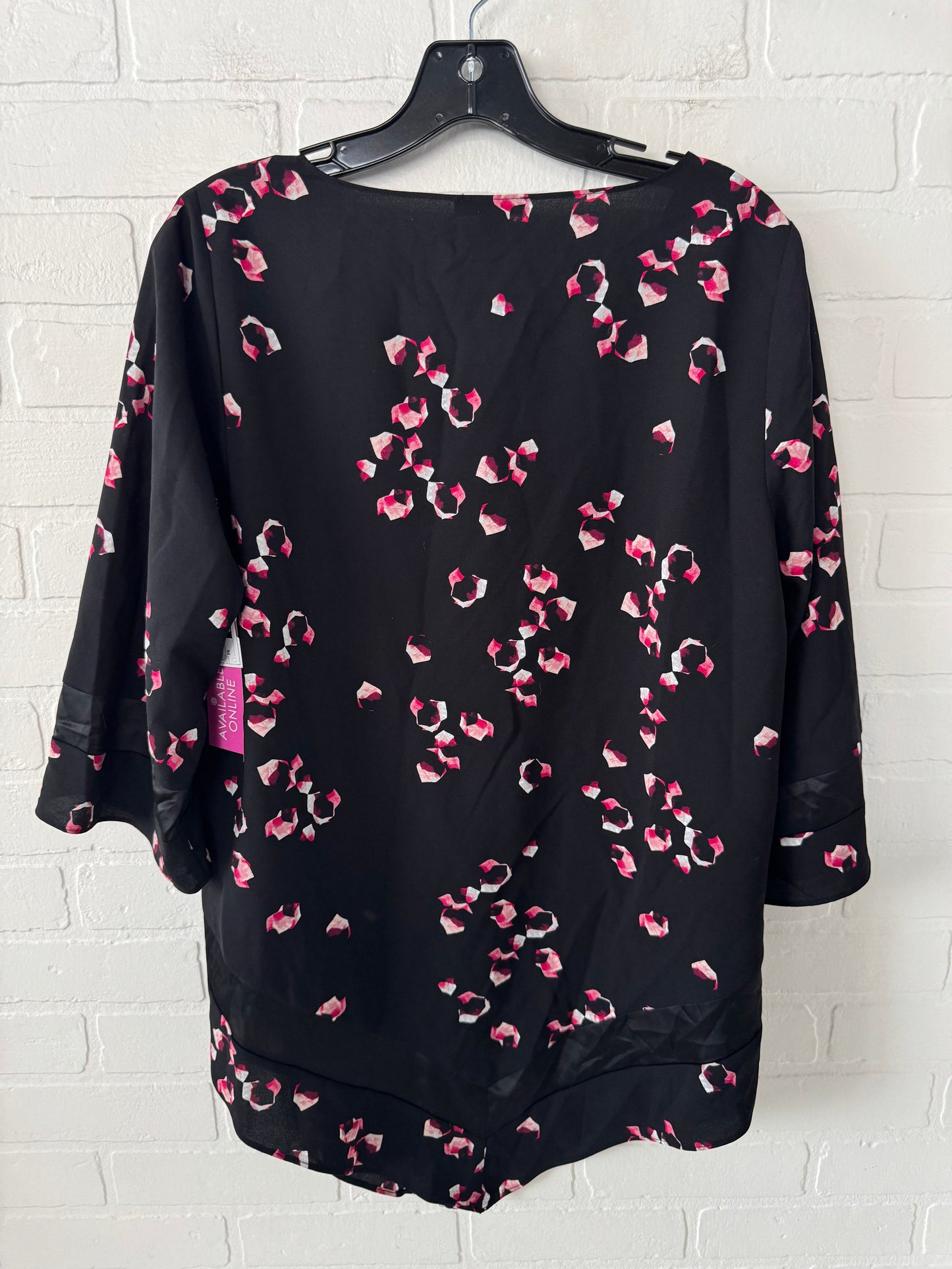 Top Long Sleeve By Alfani In Black & Pink, Size: 0x