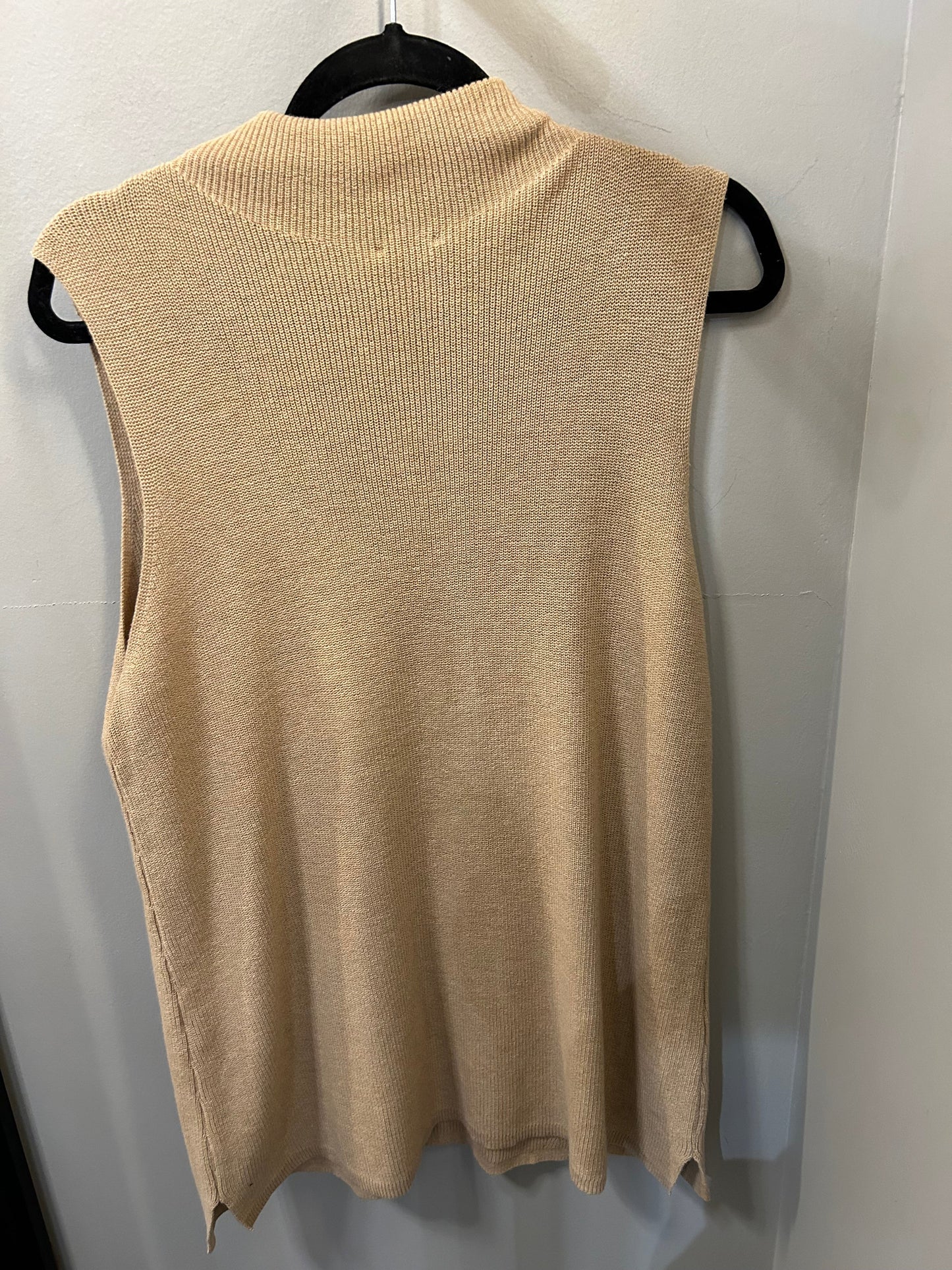 Vest Sweater By Chicos In Tan, Size: Xl