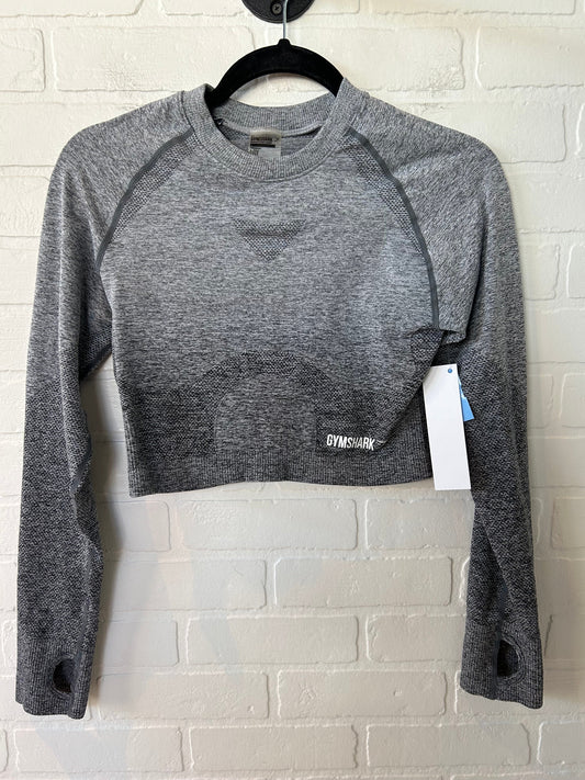 Athletic Top Long Sleeve Crewneck By Gym Shark In Grey, Size: L