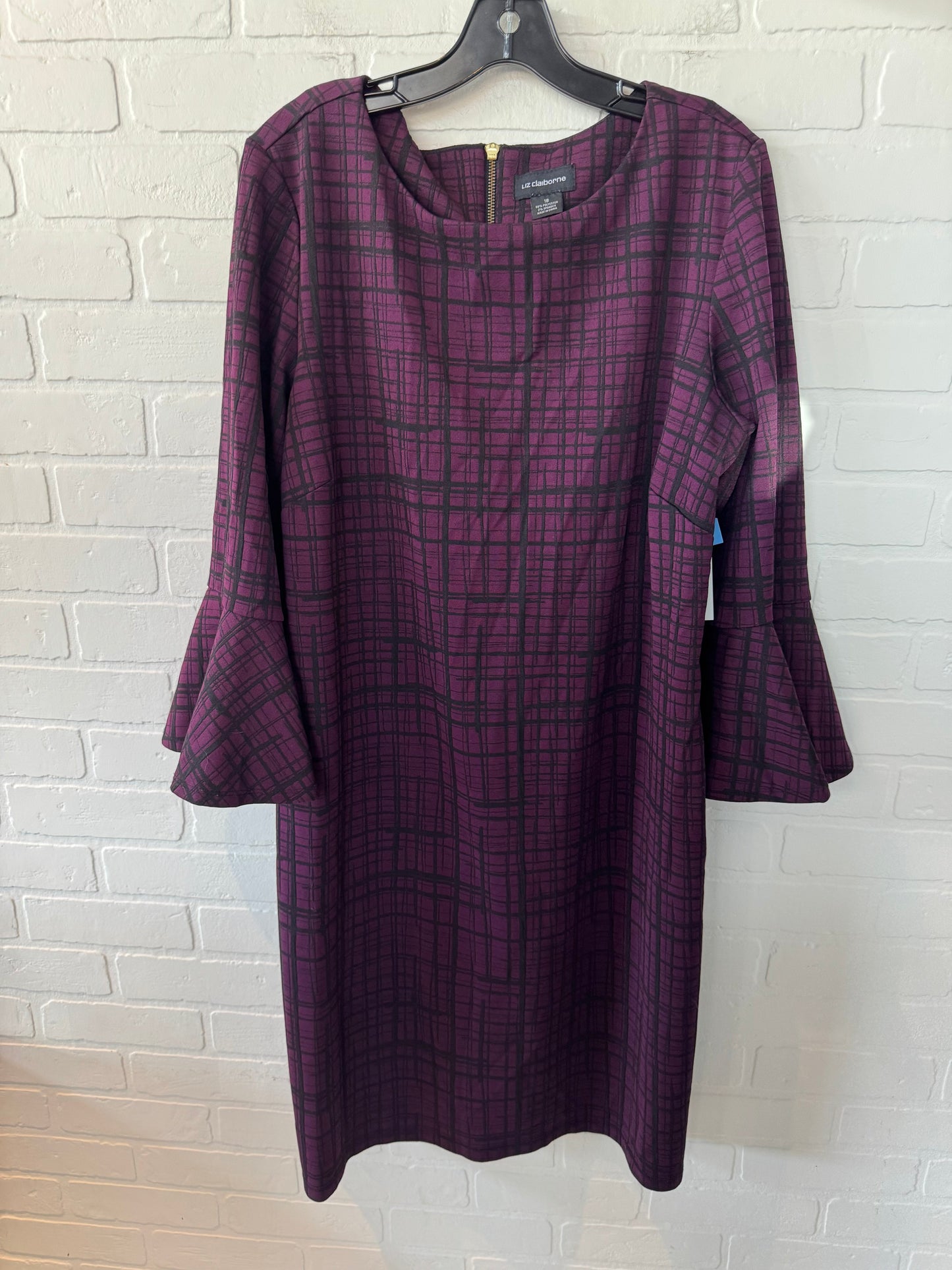 Dress Work By Liz Claiborne In Black & Purple, Size: 1x