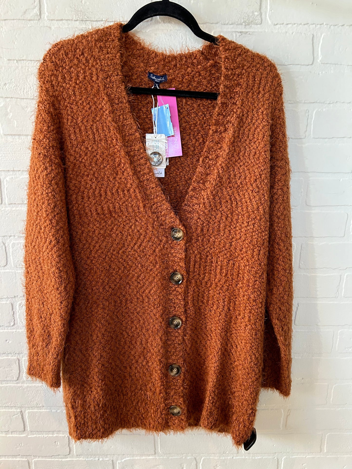 Sweater Cardigan By Splendid In Orange, Size: S