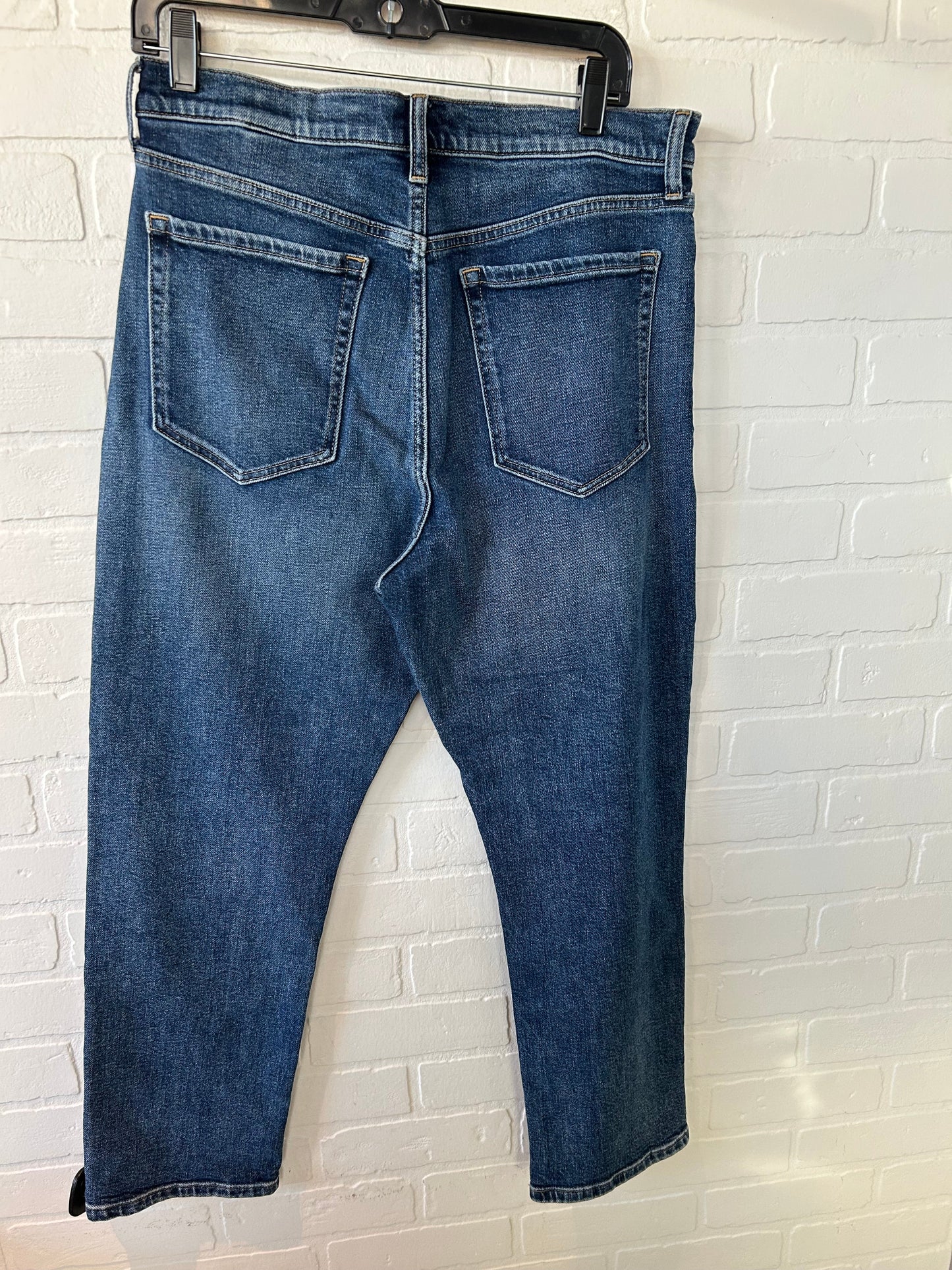 Jeans Straight By Banana Republic In Blue Denim, Size: 12