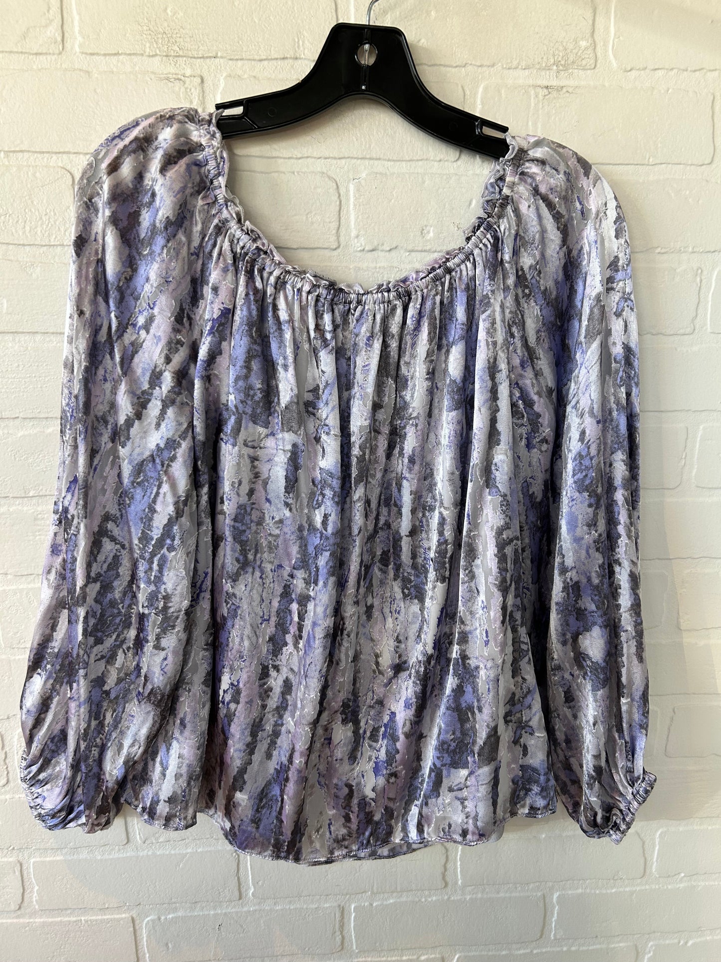 Top Long Sleeve By White House Black Market In Purple & Silver, Size: M