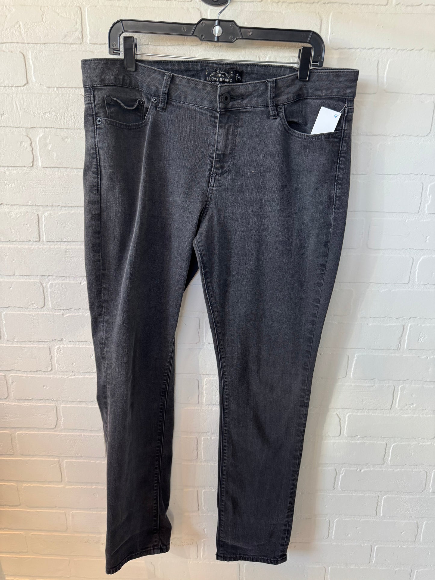 Jeans Skinny By Lucky Brand In Black Denim, Size: 14